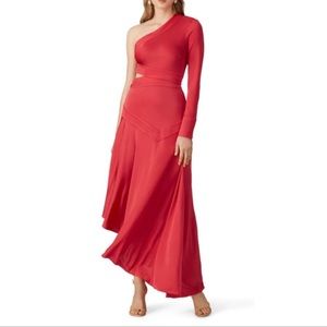 Alexis Jovanna Red One Shoulder Side Cut Out Asymmetrical Hem Dress Size XL